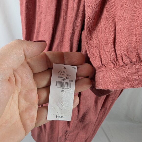 Old Navy Puff Sleeve Mini Swing Dress Pink Square Neck Plus Size 3X NEW NWT - Picture 7 of 9